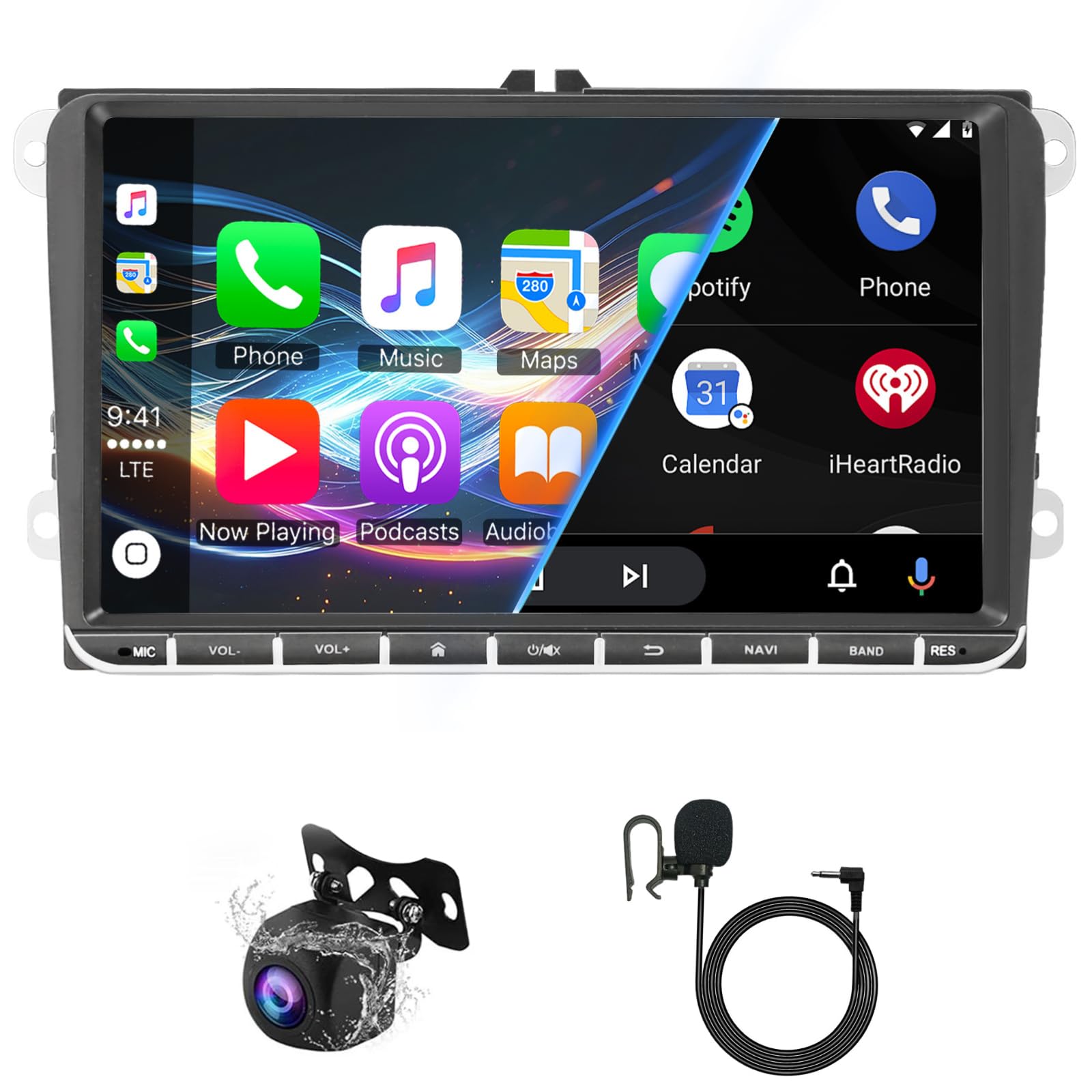 ESSGOO 9" Android 14 Car Stereo – For VW Jetta, Passat, Golf MK5/MK6, Polo With GPS, Carplay, Bluetooth & 32GB ROM