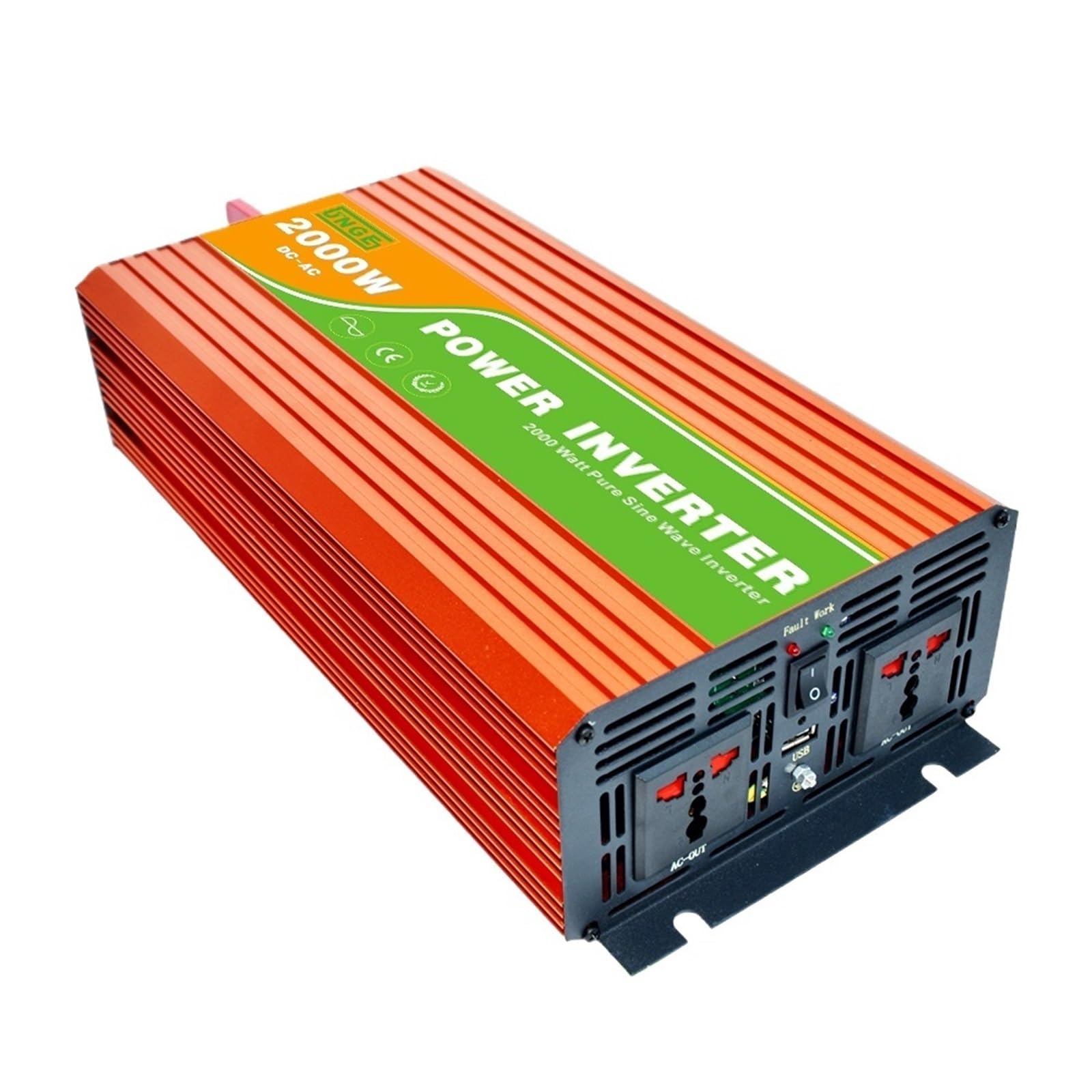 Inversor Fuera de Red de Onda sinusoidal Pura de Uso residencial de Alta frecuencia de 2KW/2000W 12/24/48V a 100/110/120/220/230/240VAC 50/60Hz(12V to 220V 50Hz)