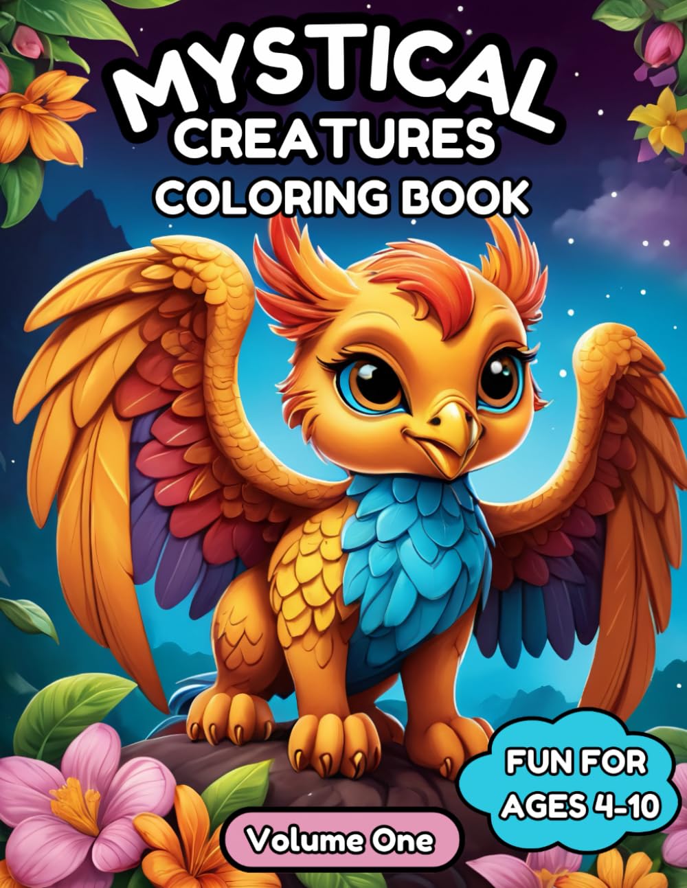 Mystical Creatures Coloring Book: Enchanting and Majestic Coloring Pages for Kids - For Ages 4-10 (Coloring Books)