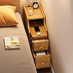 Durable Solid Wood Bedside Tables, Narrow Nightstand, Bedside End Table with Storage Drawer, Small Nightstand, Nightstand with Drawer (Size : 25cm/10in)