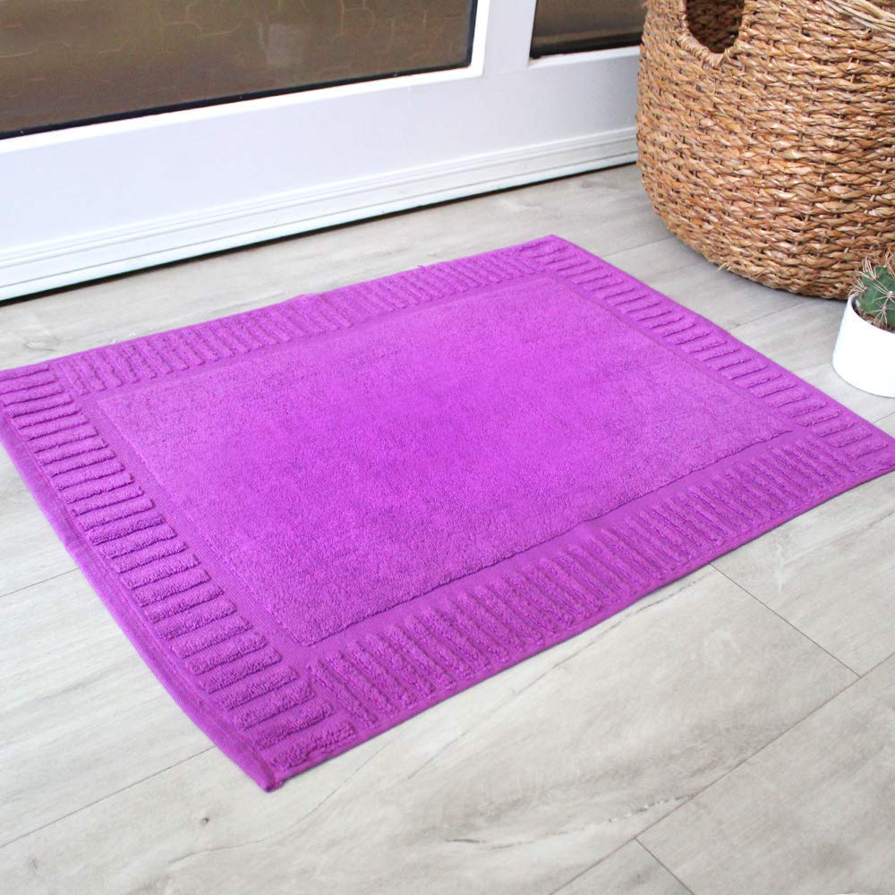 Hurbane Bath Mat Towel Rug for Bathroom Set 100 Cotton Purple 24 Pcs