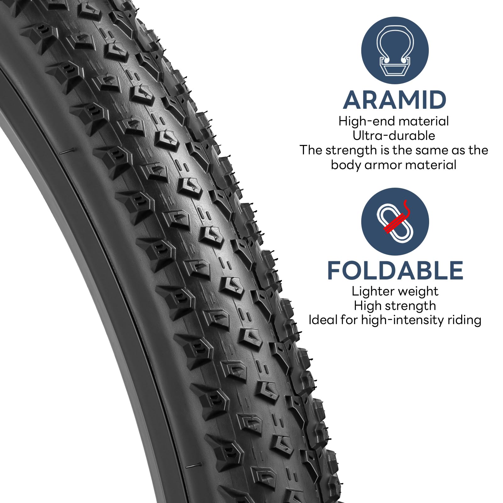 YUNSCM 26 Pulgada Lightweight Bicicleta Cubierta 26x1.95 (50-559) Nylon/Puncture-Resistant/Compatible with Montaña Bicicleta Cubierta 26x1.95 26x2.0-2 PCS (Y-568)