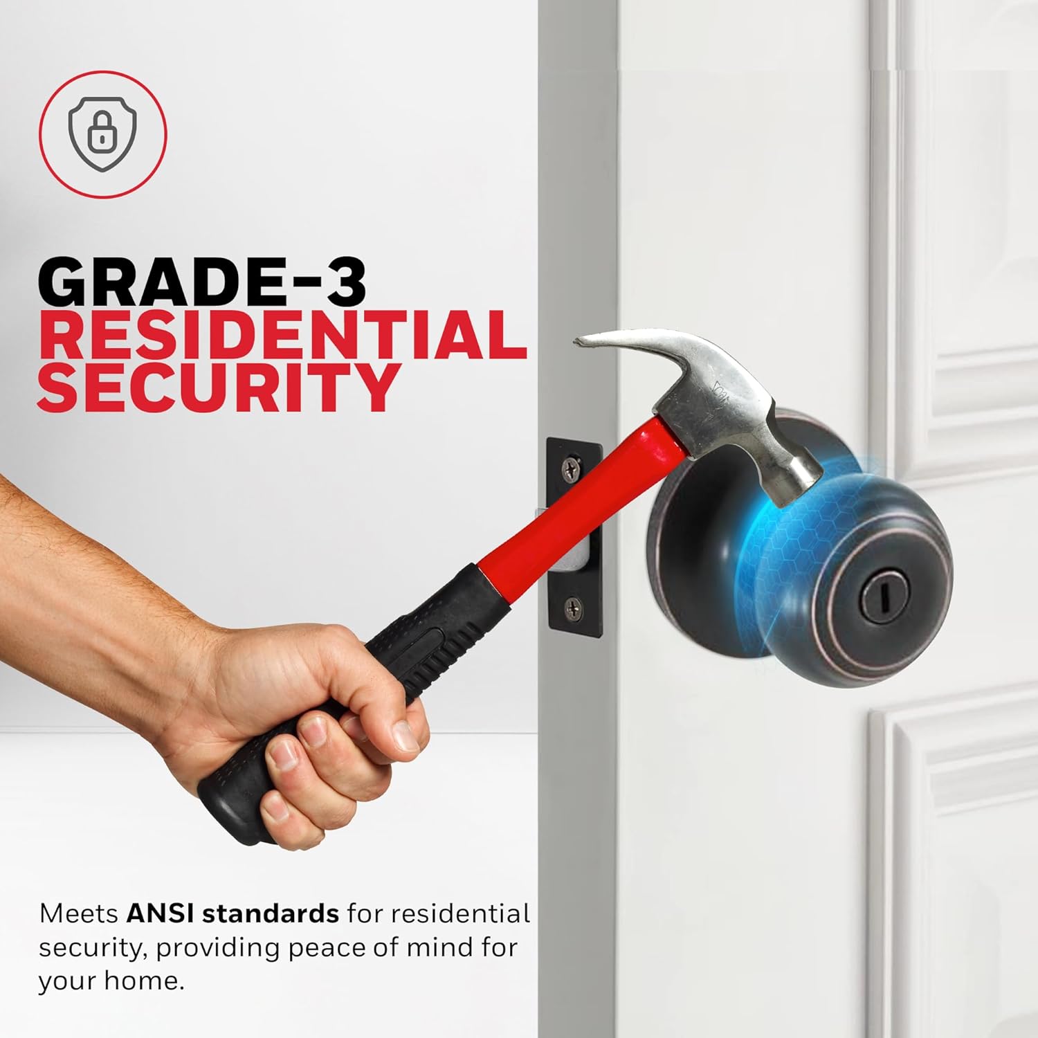 Honeywell Safes & Door Locks - Bedroom Door Knob with Lock and Key - Locking Interior Door Knobs Ideal for Closet, Room & Bathroom Requires Privacy - 5.25"L x 2.75"W In - Oil Rubbed Bronze - 8101402