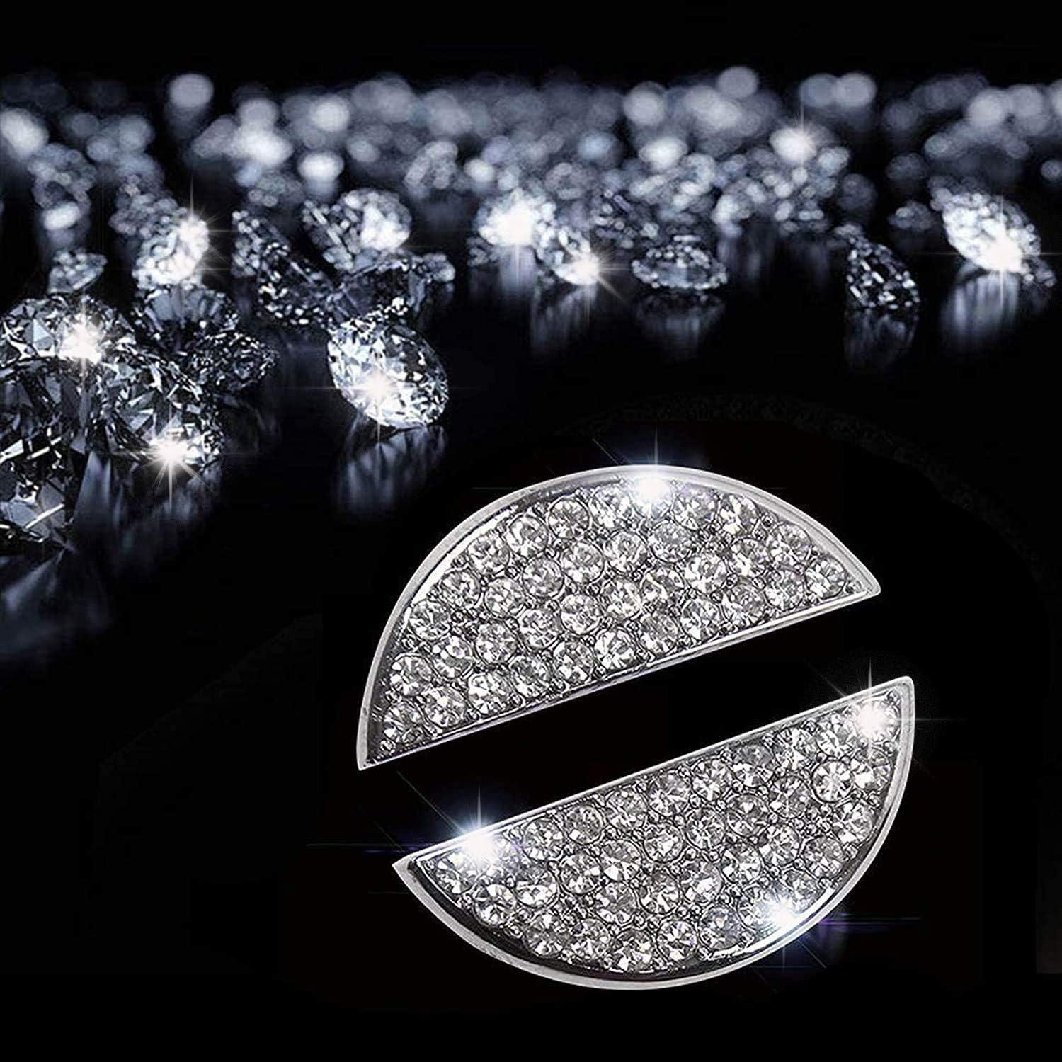 Steering Wheel Bling Crystal Emblem for Nissan, Shiny Accessories Parts Logo Sticker Badge Decals Covers Interior Decorations (Center)