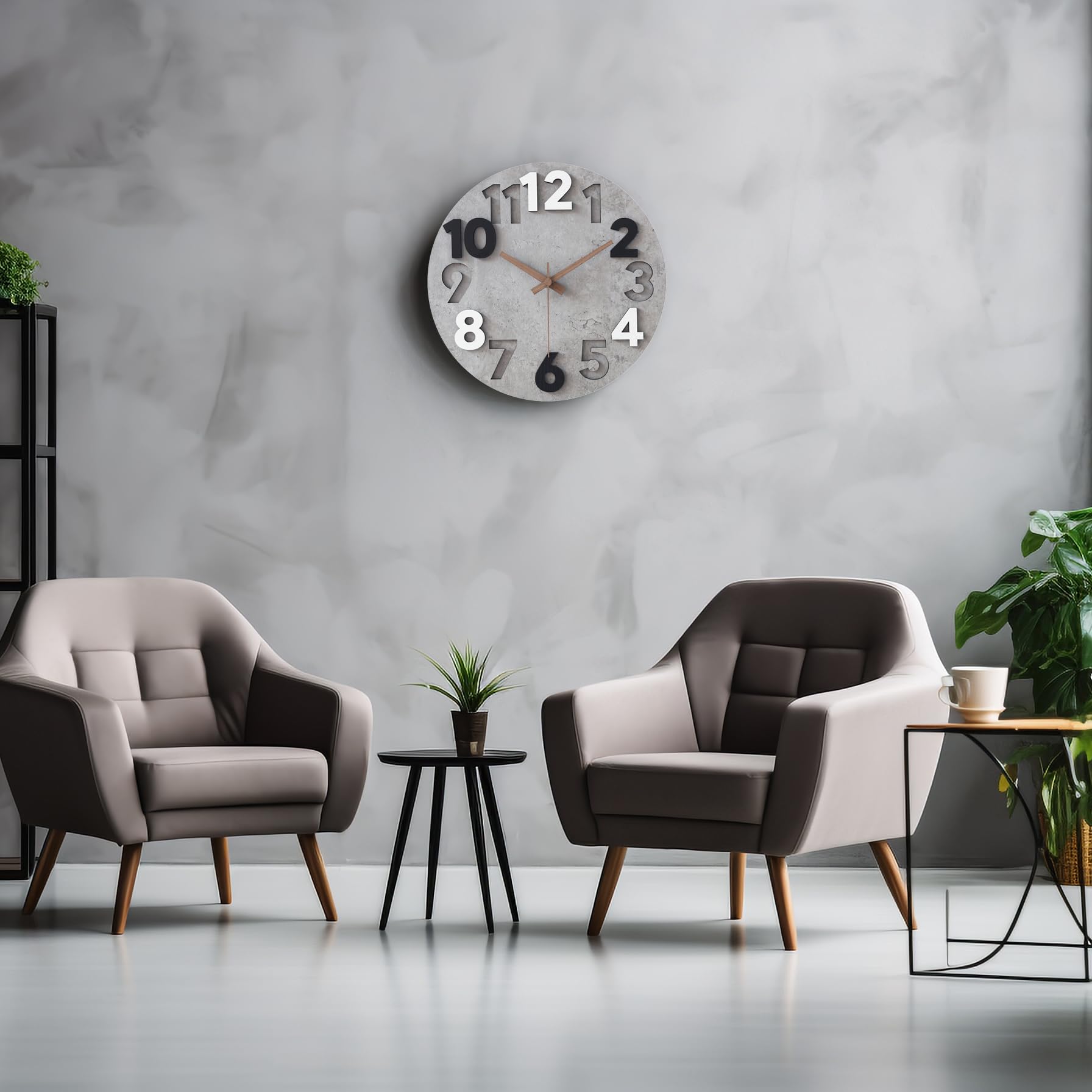Stellarize Wanduhr Ohne Tickgeräusche Modern Holz 3D Küchenuhr für Wohnzimmer Kinderzimmer Büro (30cm)