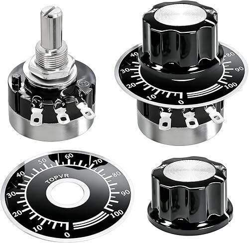 Taiss 2 potenciómetros RV24YN20S 10K de película de carbono de una sola vuelta, potenciómetro cónico rotativo utilizado para regulación de velocidad