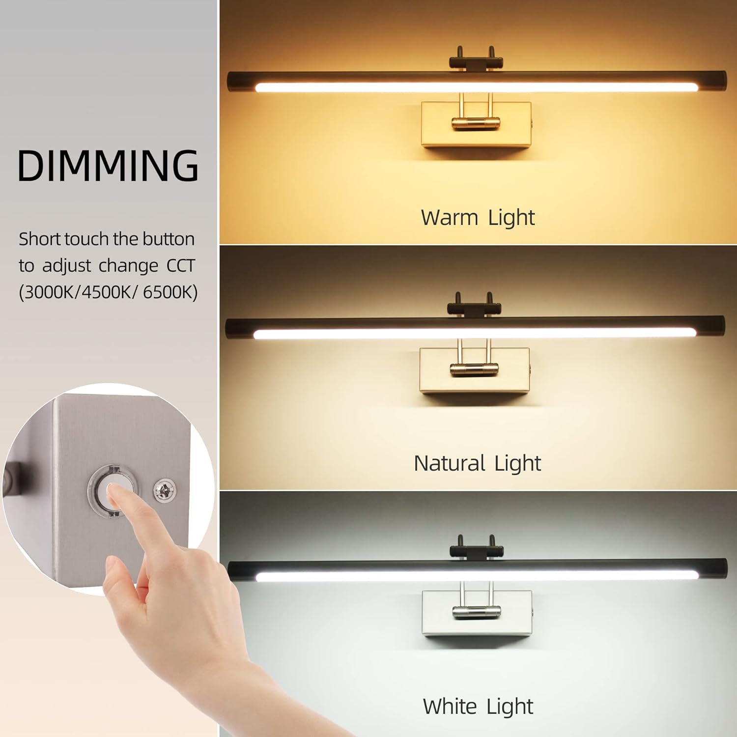 Detalji LED svjetiljke za ogledalo