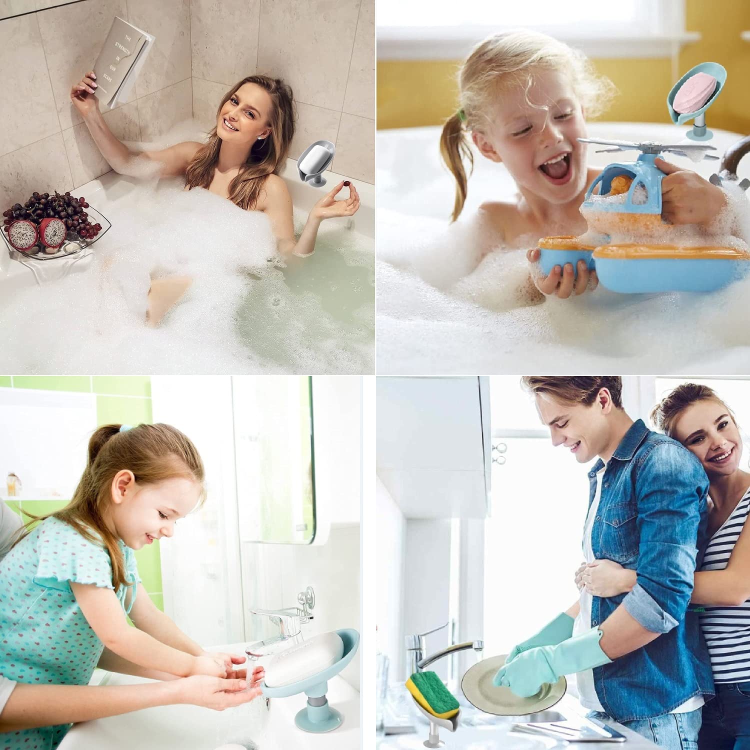 Portasapone Con Ventosa E Drenaggio Inclinato 15° – In ABS Bianco, 13,5x12x10,5 Cm, Per Bagno, Lavabo E Cucina