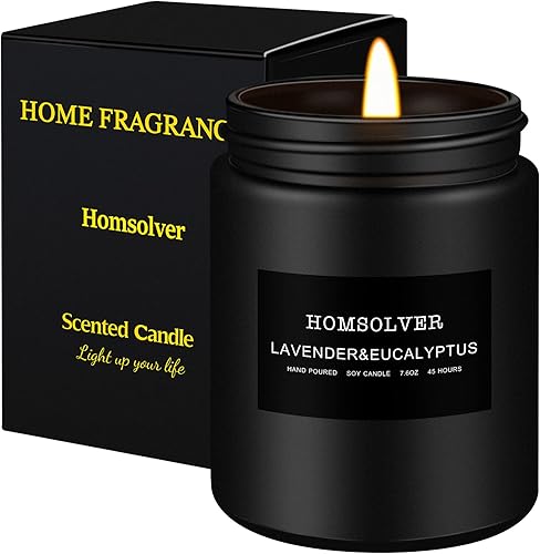 Homsolver Velas de lavanda y eucalipto, velas perfumadas para el hogar, decoración del hogar, velas de aromaterapia, velas de lavanda, ideales para