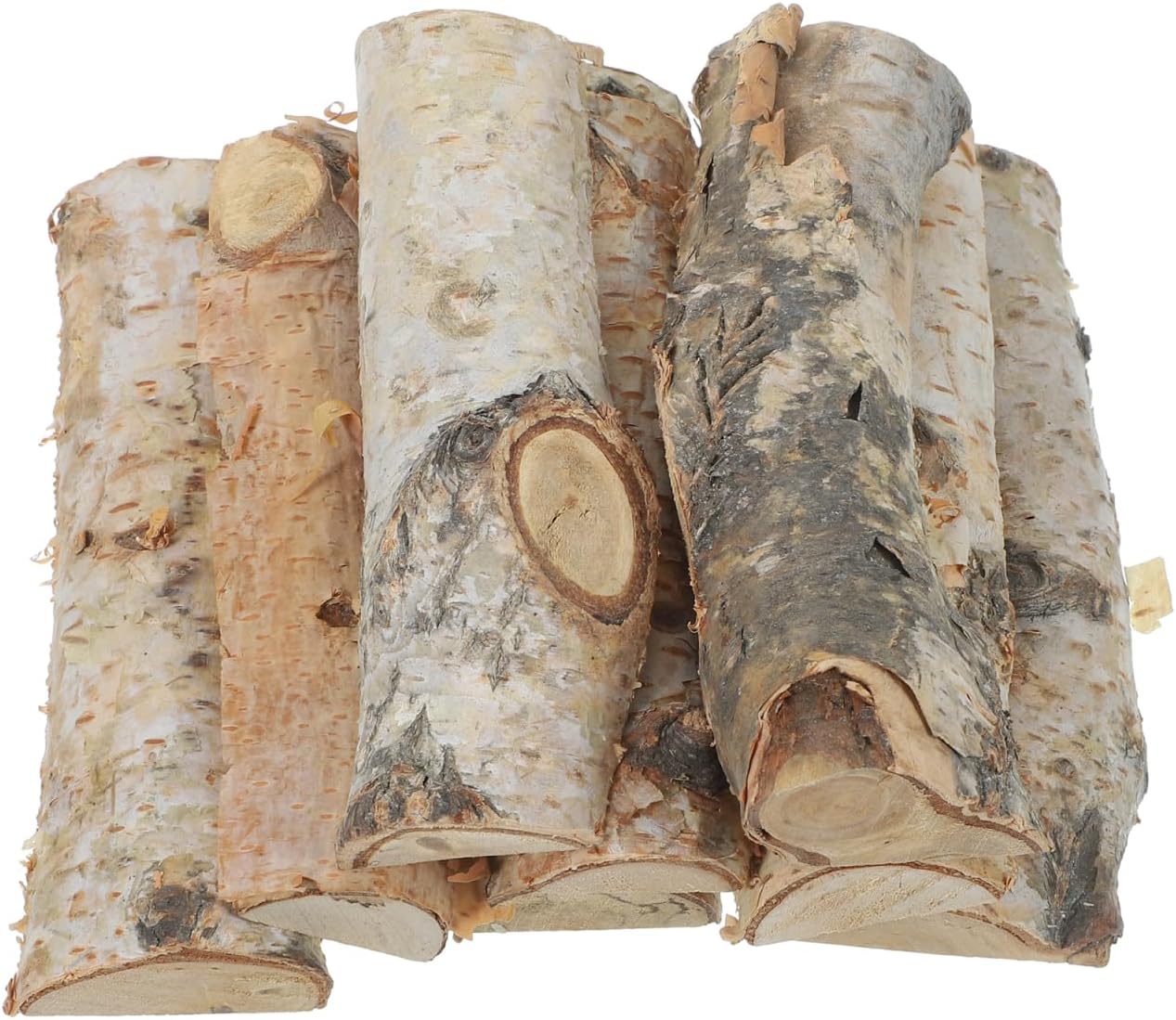 EXCEART 16 Pcs Natural Birch Wood Blocks Christmas Log Sticks DIY Crafts Fish Tank Decorations Rustic Xmas Party Photo Props Unique Table Decor