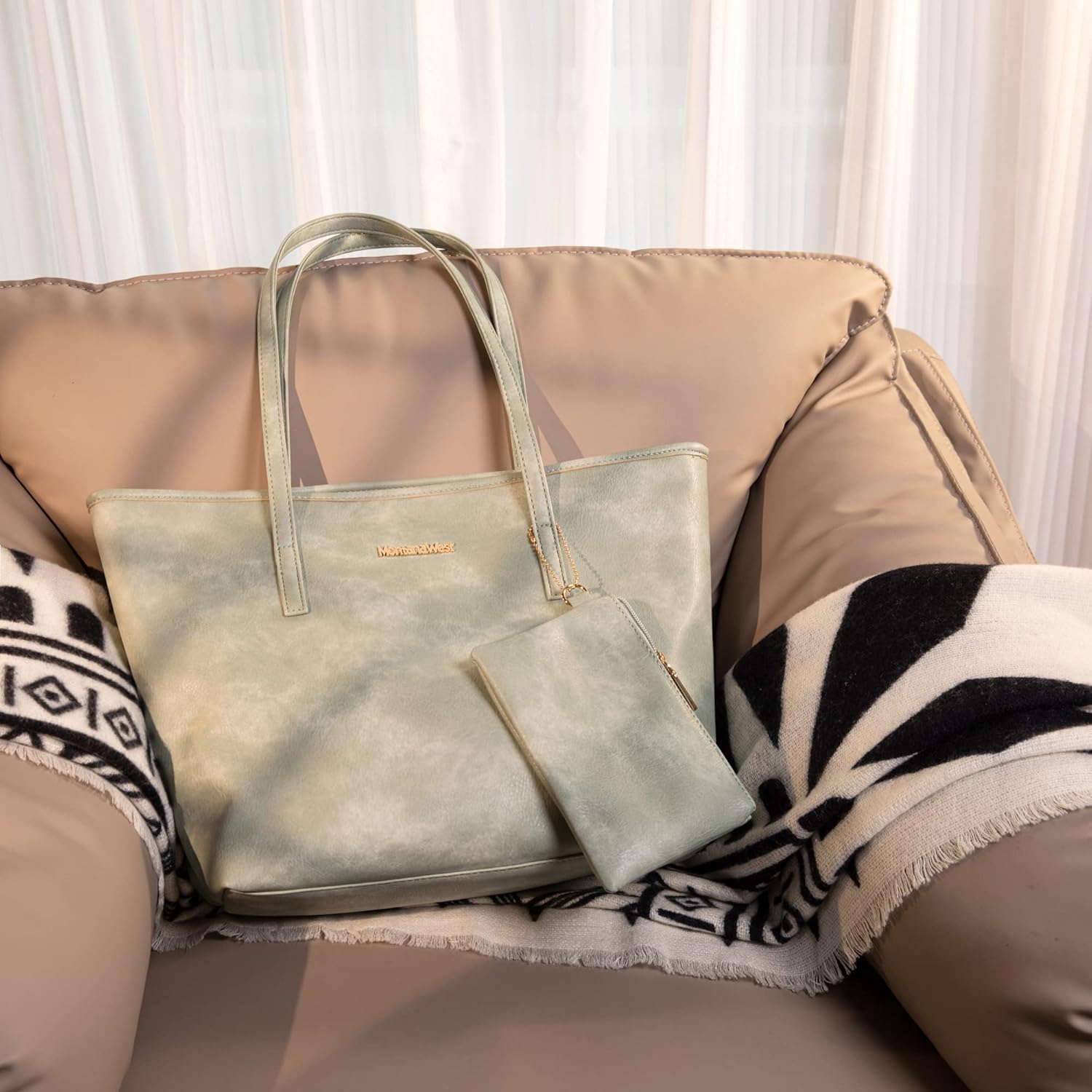 Montana West Tote Bags Vegan Leather Purses and Handbags for Women Top Handle Ladies Shoulder Bags - Image 3