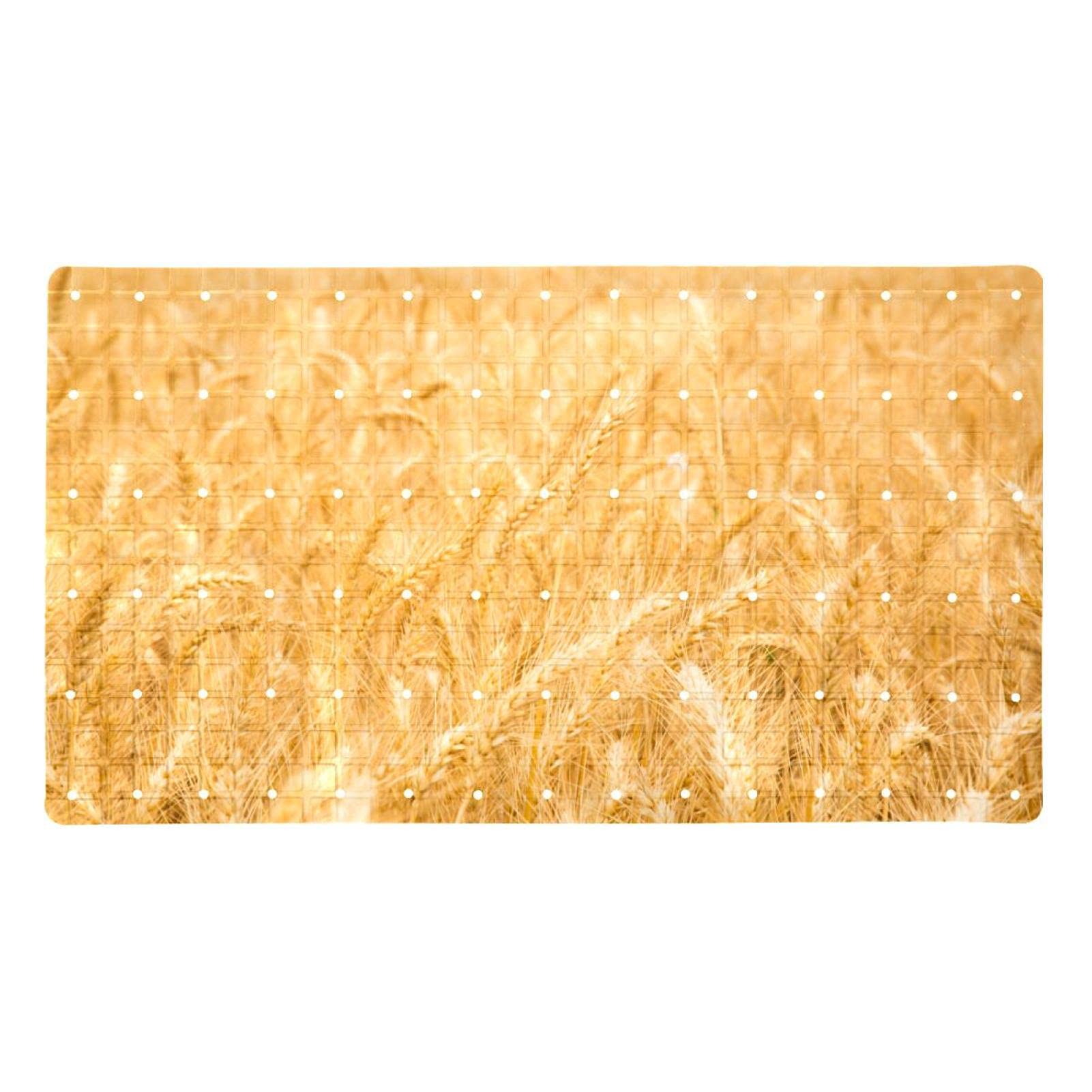 Tapis de bain antidérapant en PVC motif blé doré haut de gamme