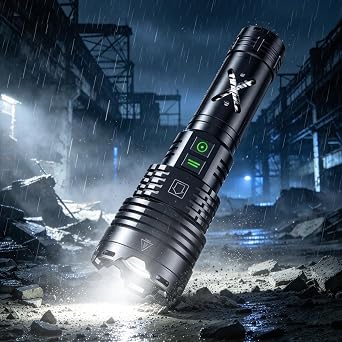 Flashlights High Lumens, Rechargeable Super Bright XHP160 LED Flashlight, High Power Tactical Flashlight, 6 Modes, Waterproof, Zoomable for Camping Emergencies and Gift