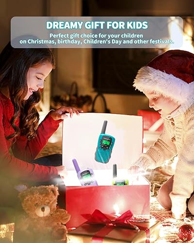 Miniatura 5 de FAYOGOO Paquete de 4 walkie talkies para niños de largo alcance de 2 millas, walkie talkies recargables para niños con linterna, batería