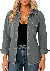 Jaqueta jeans feminina abotoada desgastada manga comprida bolsos jaqueta jeans casaco jeans