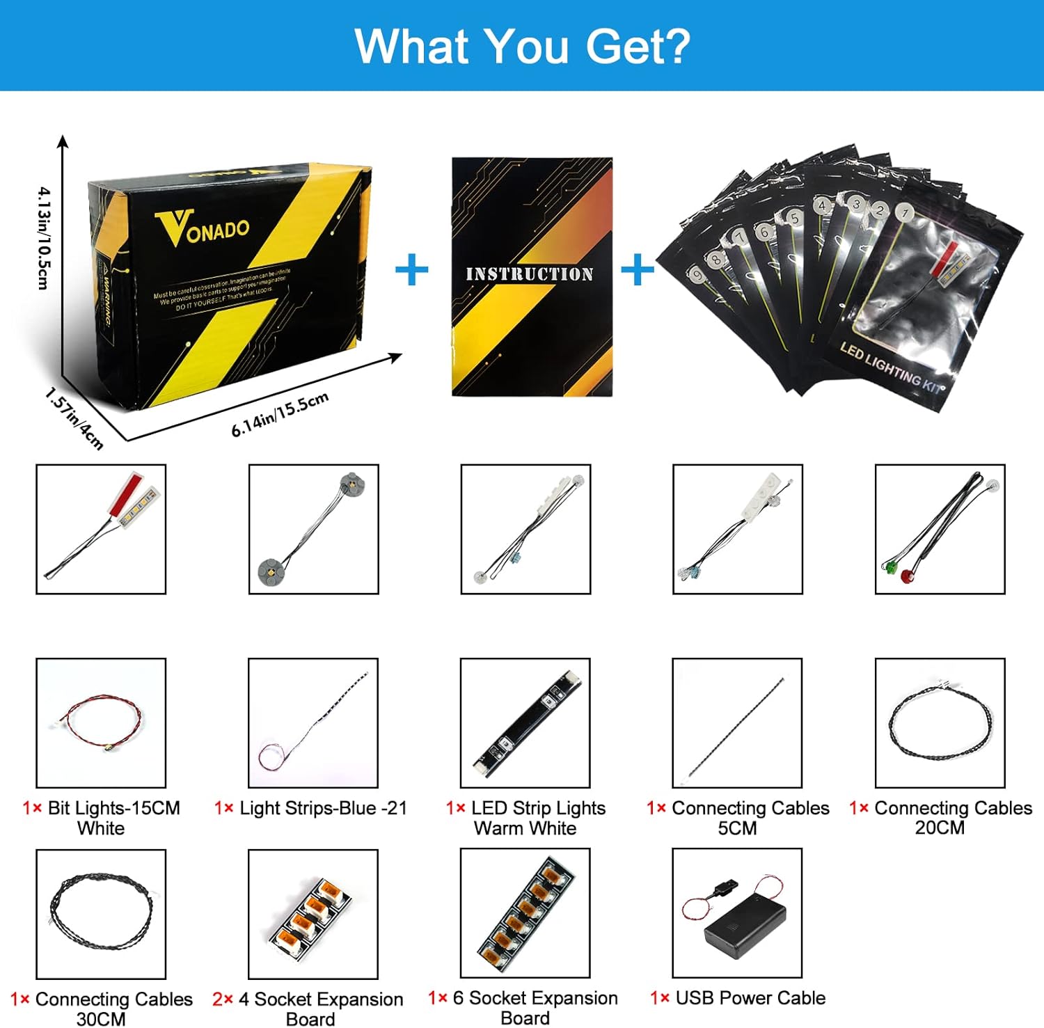 VONADO LED Light Kit Compatible with LEGO Technic Airbus H175 Rescue Helicopter 42145, DIY Lighting Kit