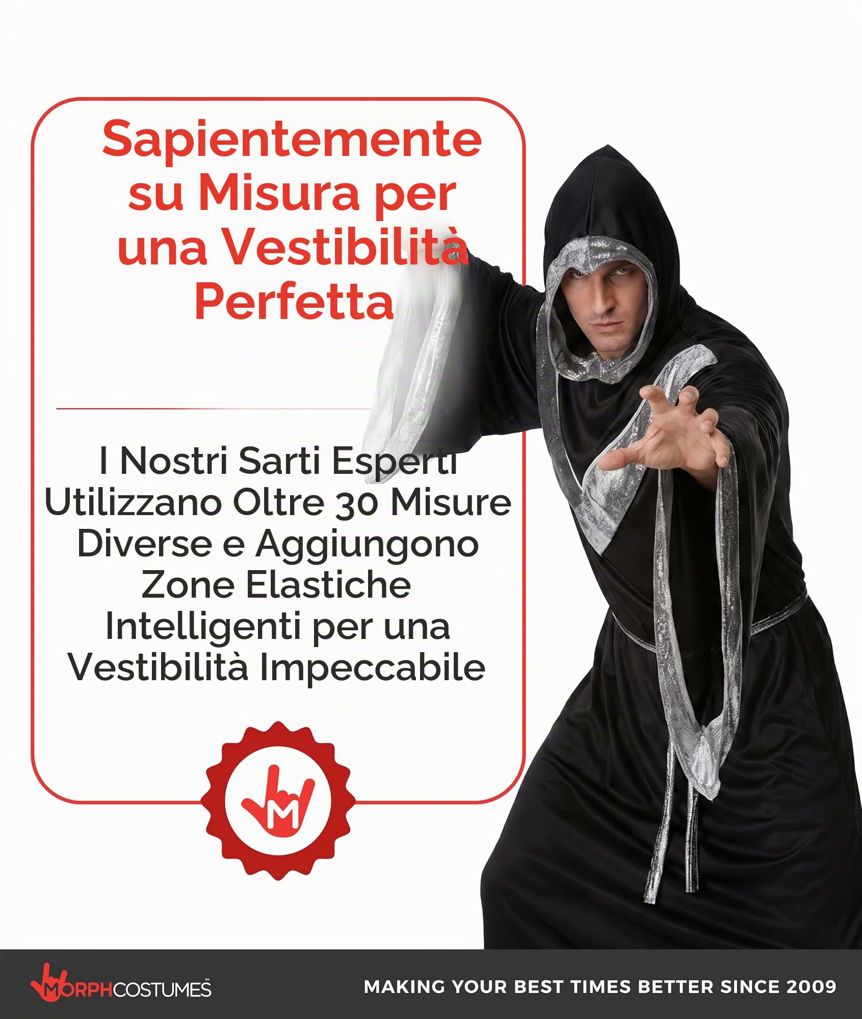 Morph Costumes Costume Stregone Uomo, Vestito Stregone Uomo, Costume Da Mago Per Adulto, Costume Mago Uomo, Vestito Da Mago Adulto