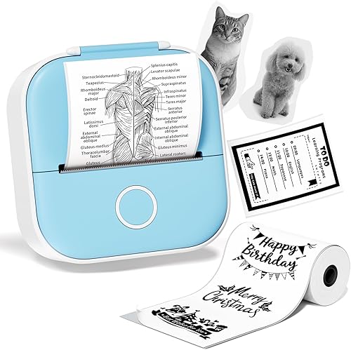 Miniatura 1 de T02 - Mini impresora de adhesivos de bolsillo impresora térmica con Bluetooth impresora portátil de fotos inteligente para iPhone compatible con iOS
