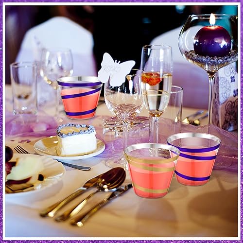 Vista 101 de Gejoy Vasos de plástico con borde de 9 onzas, vasos desechables para beber vino, vasos transparentes y elegantes de Halloween para suministros