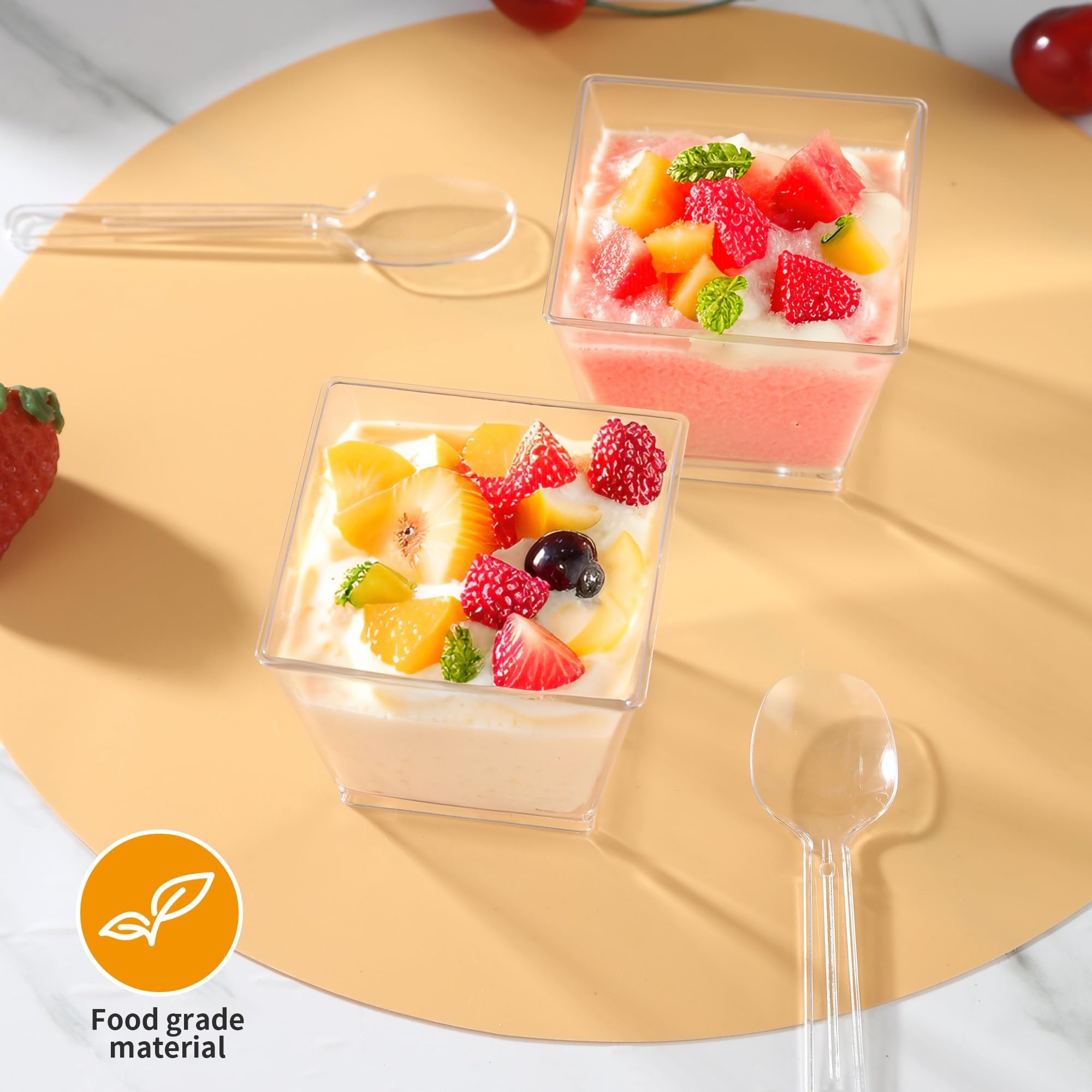 Confezione Da 100 Mini Tazza Da Dessert Con Cucchiai Piccole