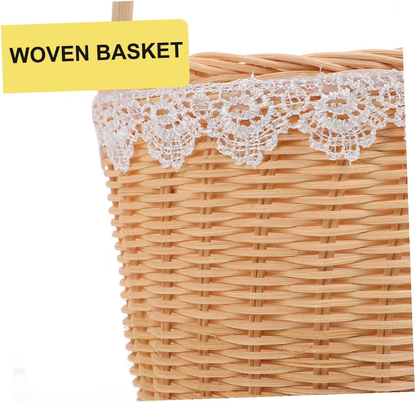 Woven Flower Basket Handheld Storage Basket Natural Rattan Home Organization image 3