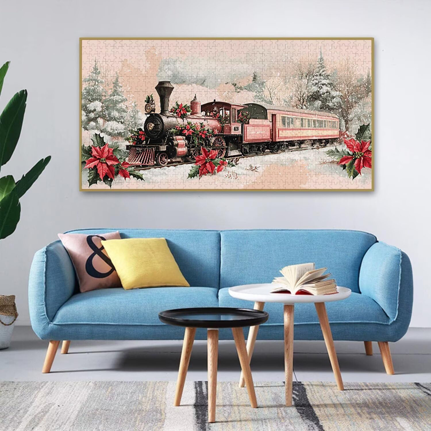 Świąteczny pociąg - Puzzle 900 sztuk dla dorosłych - Puzzle DIY, kreatywna rozrywka, sztuka nowoczesna, klasyczne puzzle dla dorosłych i młodzieży w wieku 12 lat, pomysł na prezent dla mężczyzn i