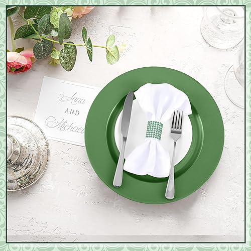 Miniatura 74 de Tanlade 50 Pcs 13 Inch Charger Plates Bulk Round Wedding Chargers Plastic Dinner Plates for Table Setting Wedding Party Decoration (Gold)