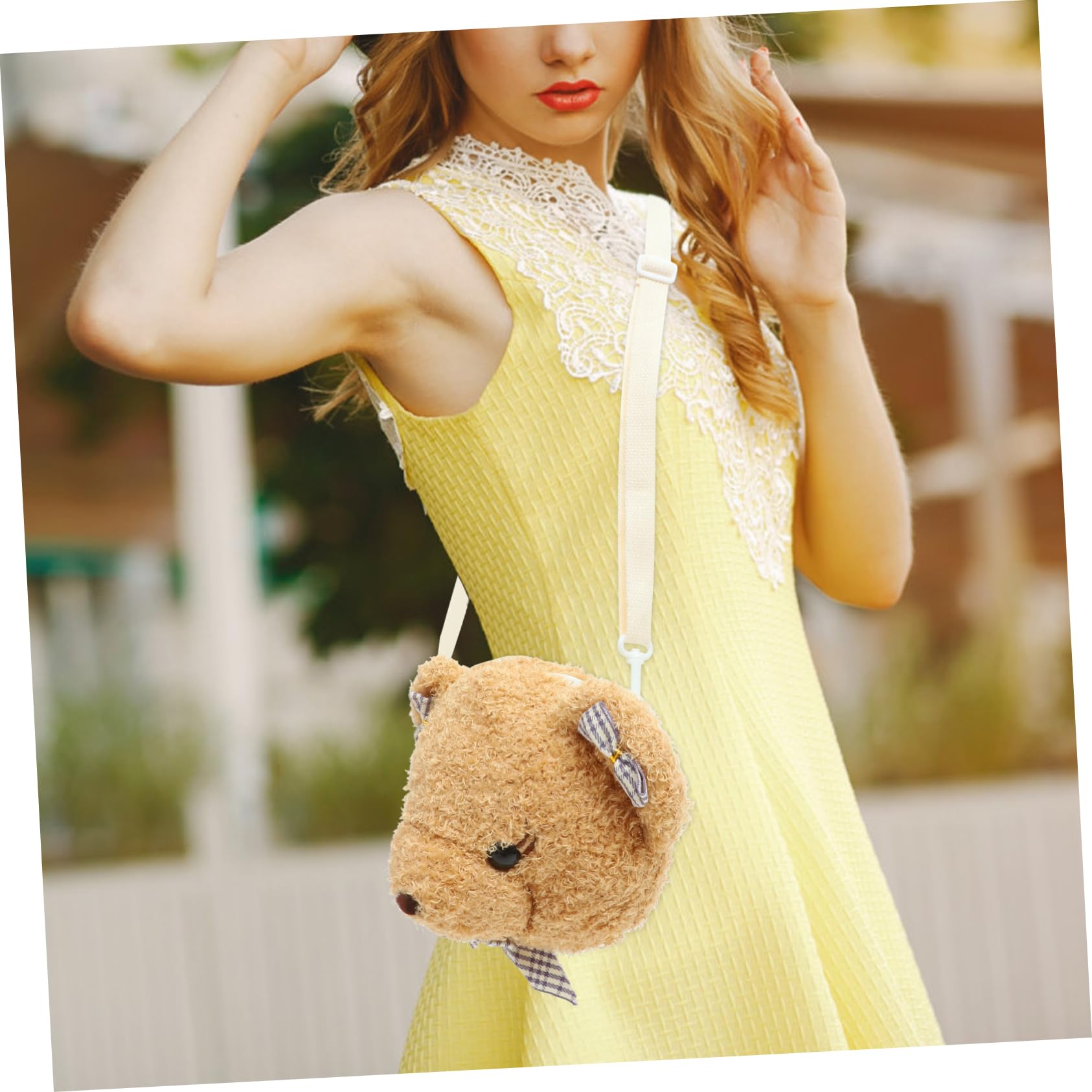 Amazon.co.jp: MUCKLILY ぬいぐるみクマのショルダーバッグ 女性用小型 