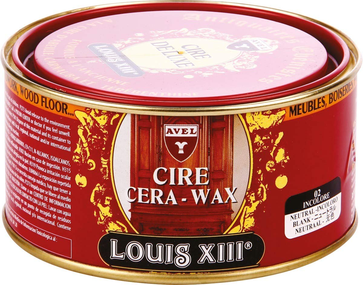 Louis XIII Cera de Lujo para Madera 500 ml – Pasta con Cera de Abeja y Carnauba | Nutre, Protege y Abrillanta | Acabado Satinado Profesional | Incoloro (02)