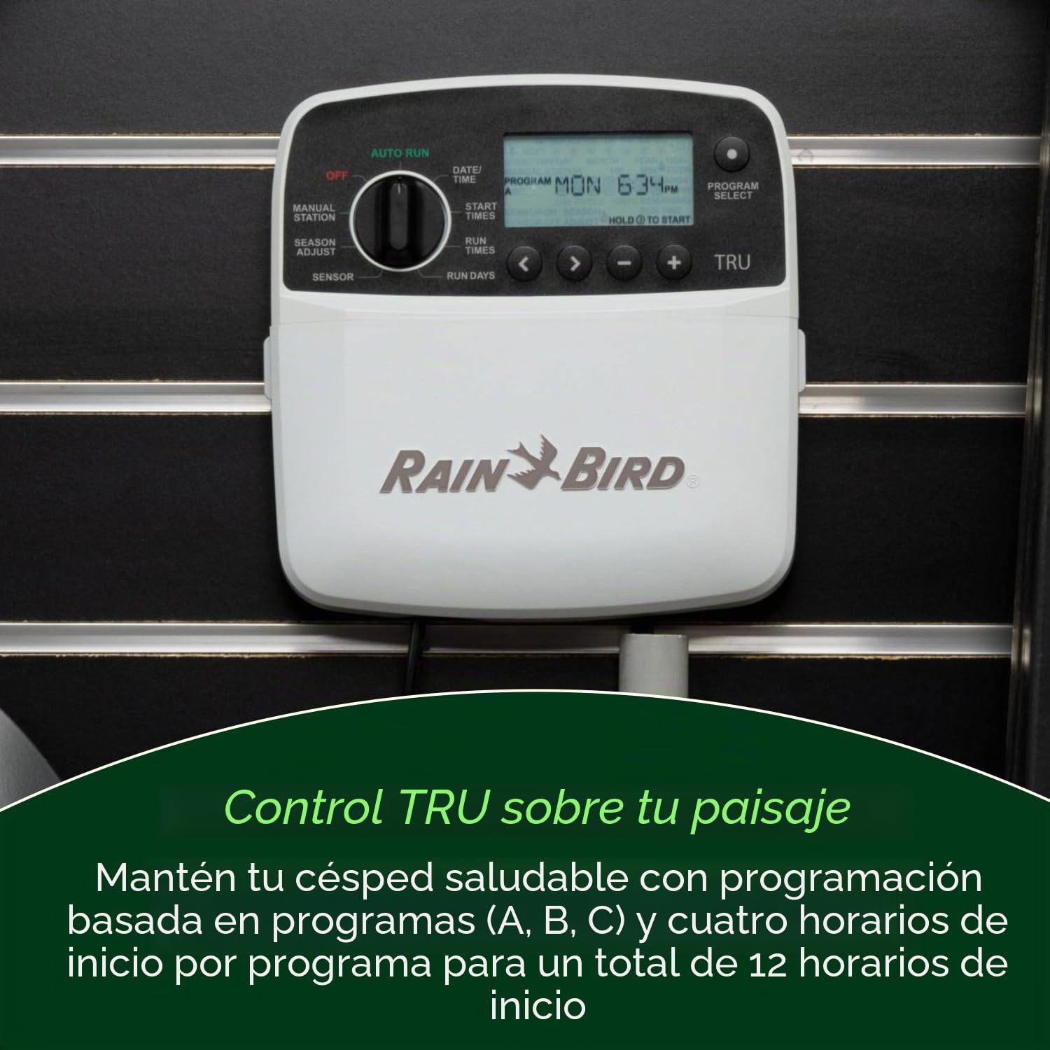 Rain Bird TRU6I Controlador/temporizador de riego de interior basado en programas, módulo WiFi listo, 6 zonas/estación