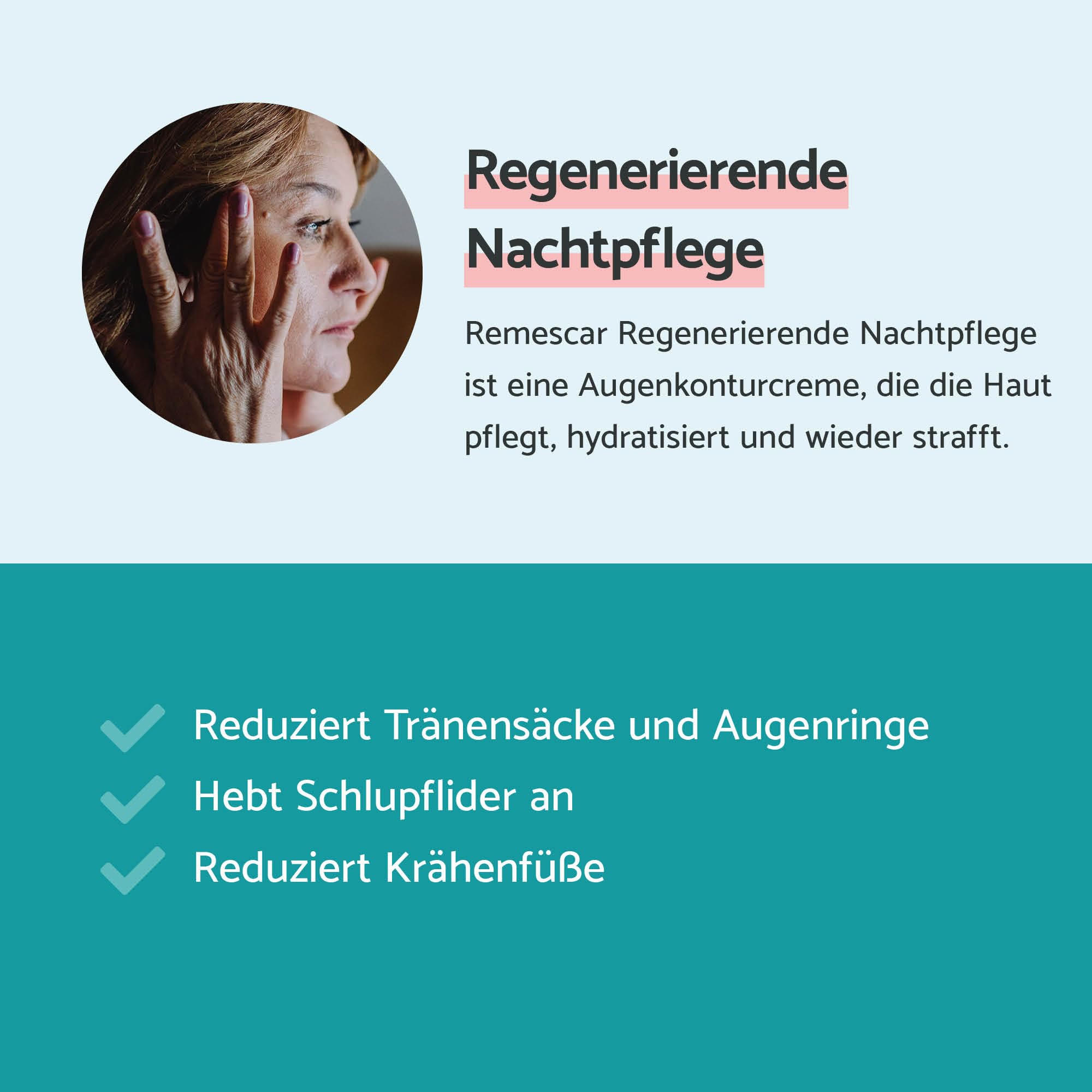 Remescar Augenkontur Nachtcreme 20ml – Regenerierende Anti-Aging Pflege