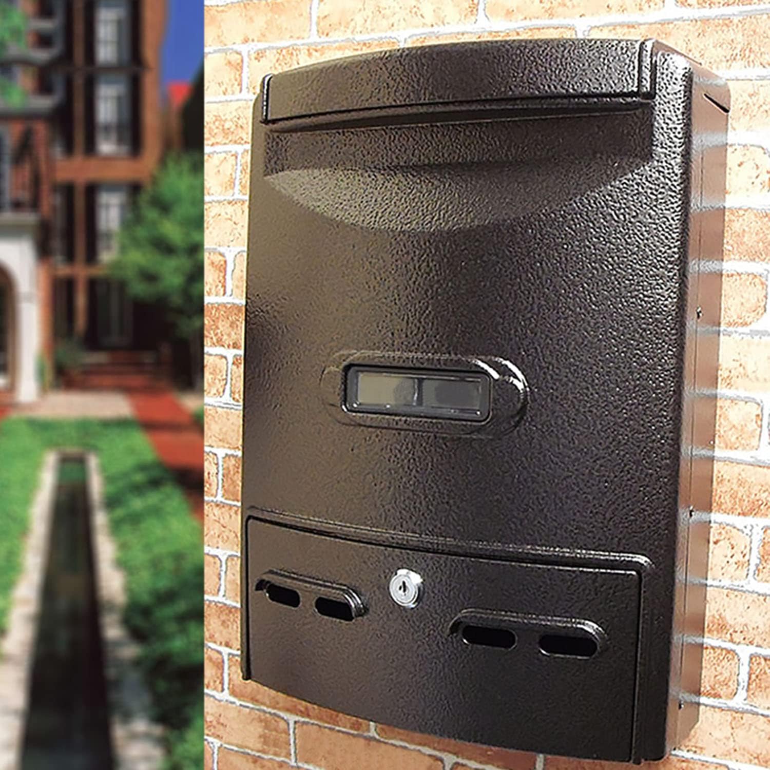 Letter Box,Postbox,Metal Key Lock Mail Boxes Outdoor Locking Wall Mount Mailbox Security Key Weatherproof Post Box Letter Box