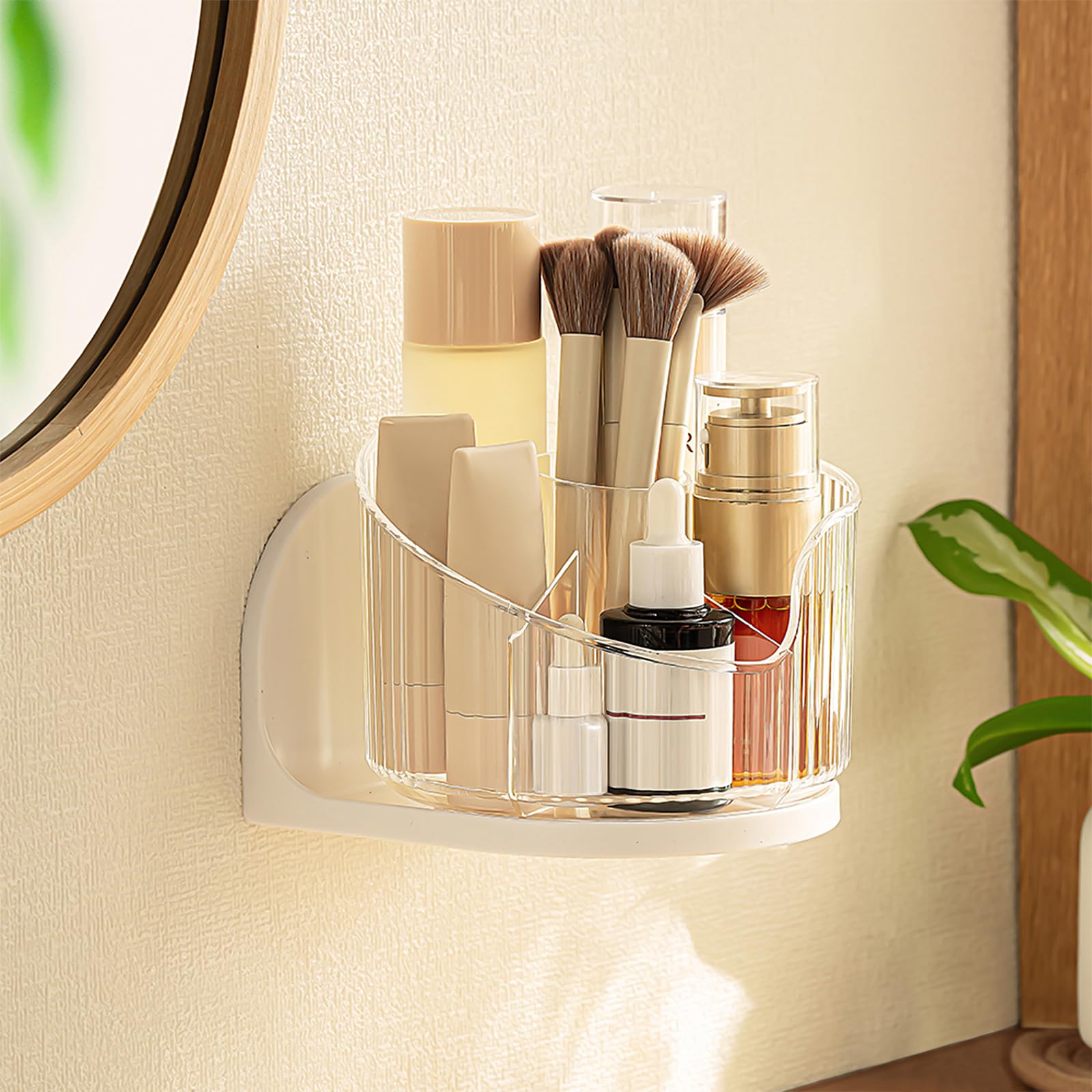 Poeland Wall Mounted Makeup Brushes Organizer