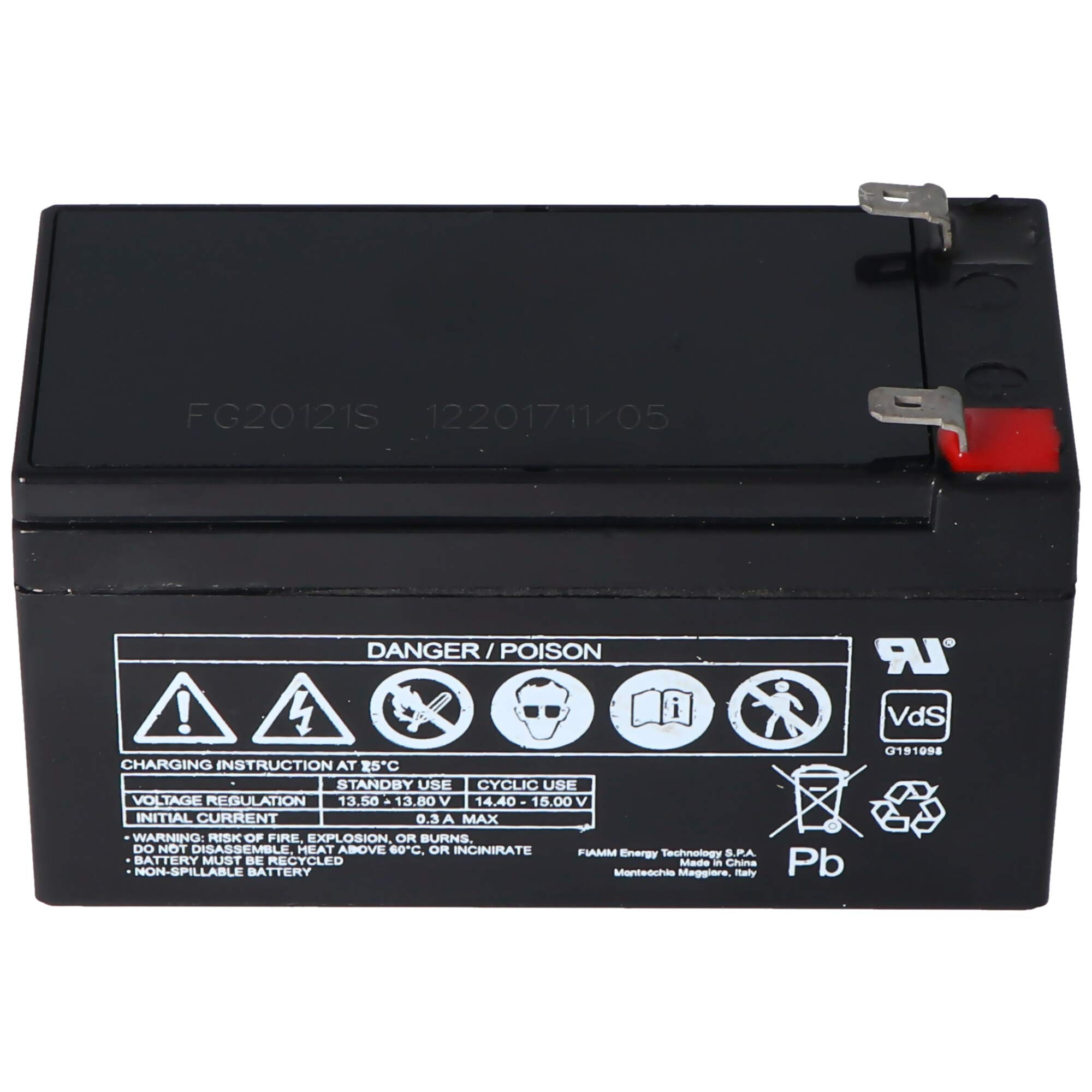 Fiamm FG20121A - Batería de 1,2 Ah y 12 V