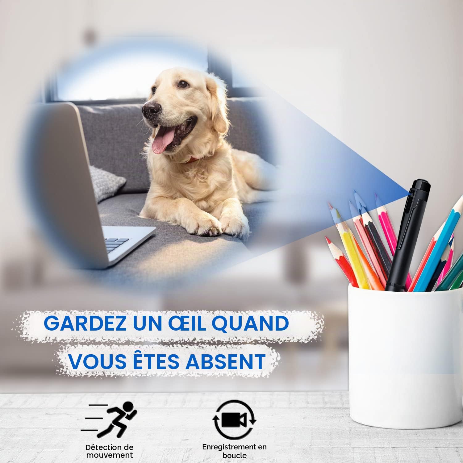 Sprfuk Mini caméra Espion, caméra cachée HD 1080p, caméra de Poche cachée pour Nounou, Appareil Photo de Corps, enregistreur Audio et vidéo avec détection de Mouvement pour réunion d'affaires
