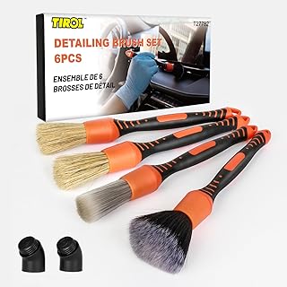 Detailing Brush, 6Pack Detailing Brush Set Detail Brushes Auto Car Detailing Brushes for Cleaning Vehicles Interior Dashboard Air Vents Leather Seat Exterior Wheels Nuts Engine