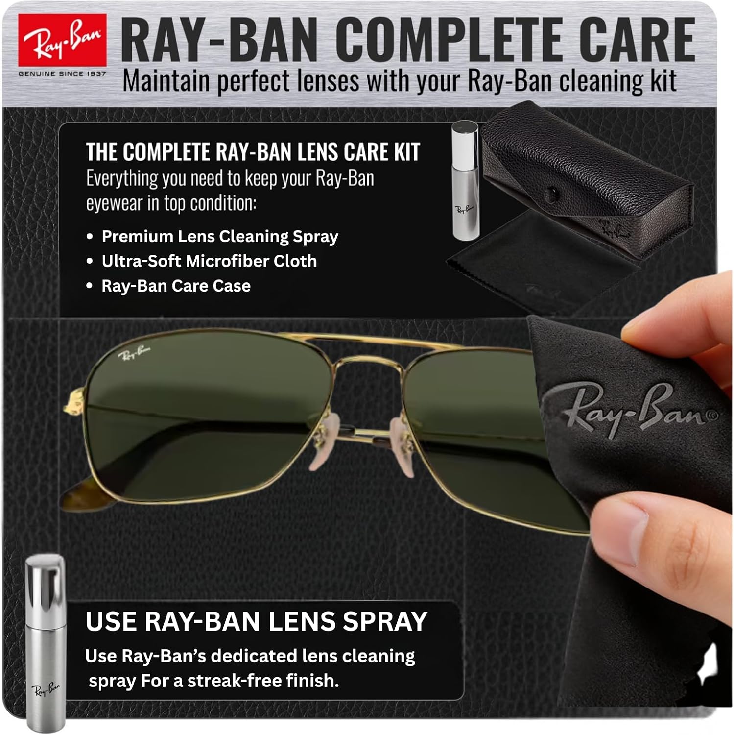 Ray-Ban RB3136 CARAVAN Square Shaped Sunglasses for Men & Women with Official RAYBAN Eyewear Kit