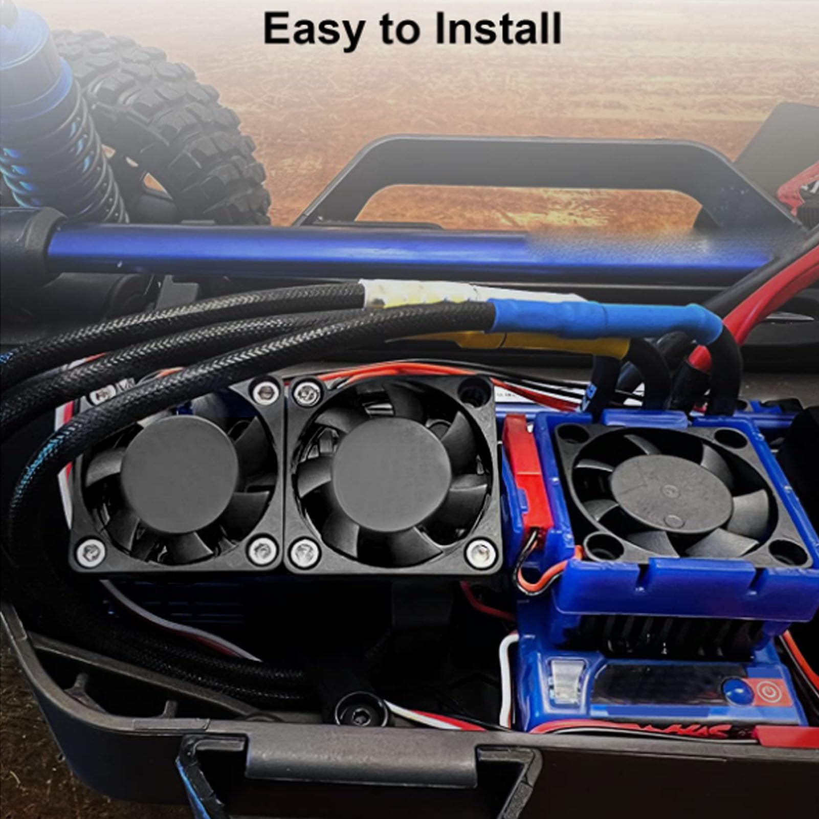 Keenso Ventole Per Auto DC 5V, Dissipatore Di Calore Del Motore Con Ventola Di Raffreddamento Per HSP/Redcat/AXAIL SCX10/Traxxas/TRX-4/D90 .(Nero