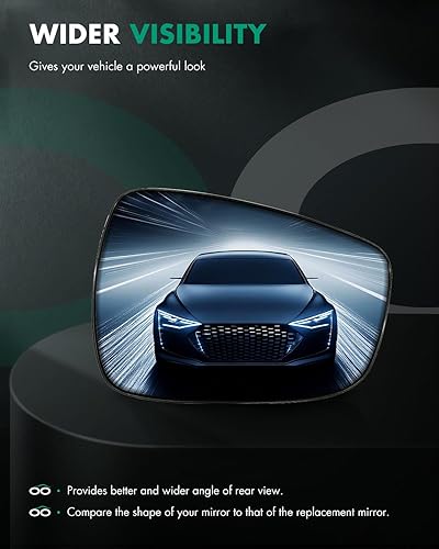 Miniatura 3 de SCITOO Espejo retrovisor lateral de vidrio para pasajero derecho para 2011-2016 para HYUNDAI ELANTRA sin calefacción, repuesto exterior espejo de