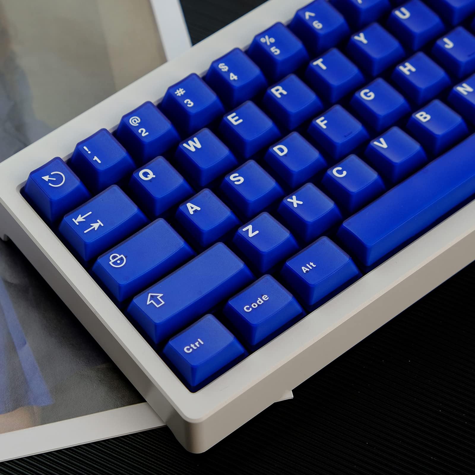 Set Keycaps YMDK 104 PBT Rosa/Bianco/Nero - Profilo OEM, Budino, Per Switch MX - Solo Tasti