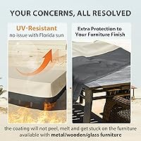 Vista 5 de Funda rectangular para mesa de comedor de patio, impermeable, resistente, 74 x 54 x 28 pulgadas, funda para muebles de patio al aire libre