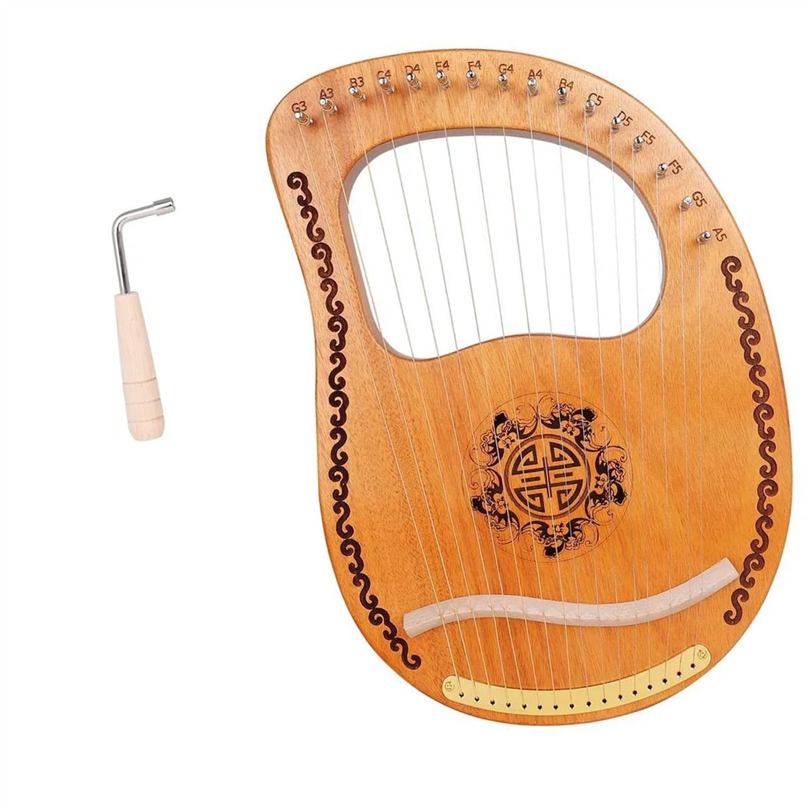 xilofono professionale Arpa A Lira A 16 Corde In Legno Di Mogano Arpa A 16 Note Con Strumento Di Accordatura Strumento A Corde Per Principianti Adulti