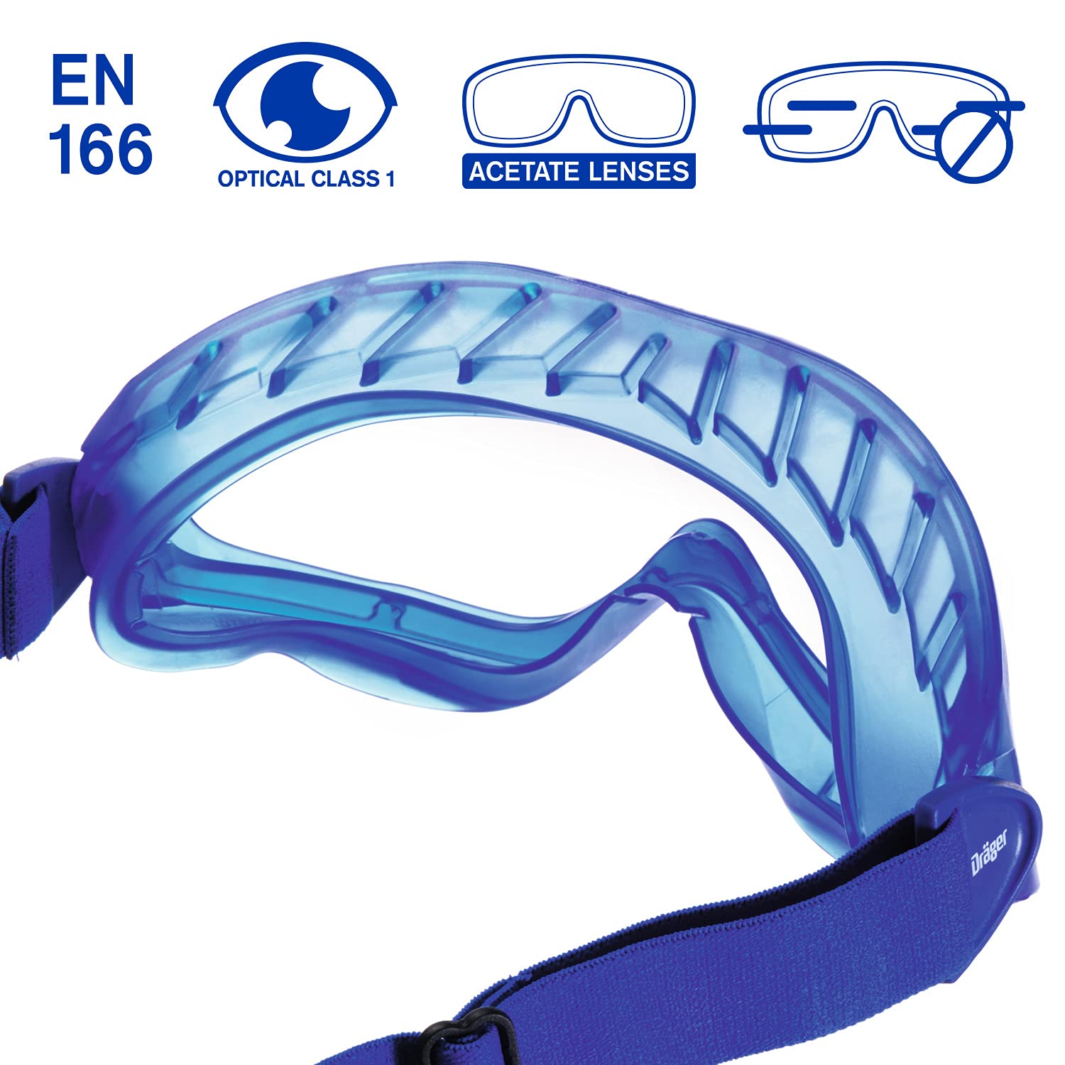 Dräger X-pect 8515 Antiparras | Gafas de seguridad panorámicas antivaho| Protección frente a productos químicos