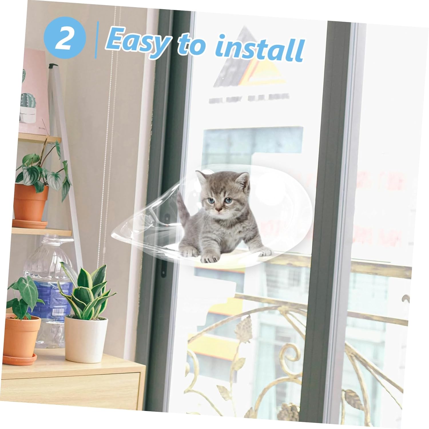 Toyvian Cup Cat Hammock Transparent Indoor Hanging Bed for Cats Easy to Install Window Perch Detachable Design for Comfort Space-Saving Use