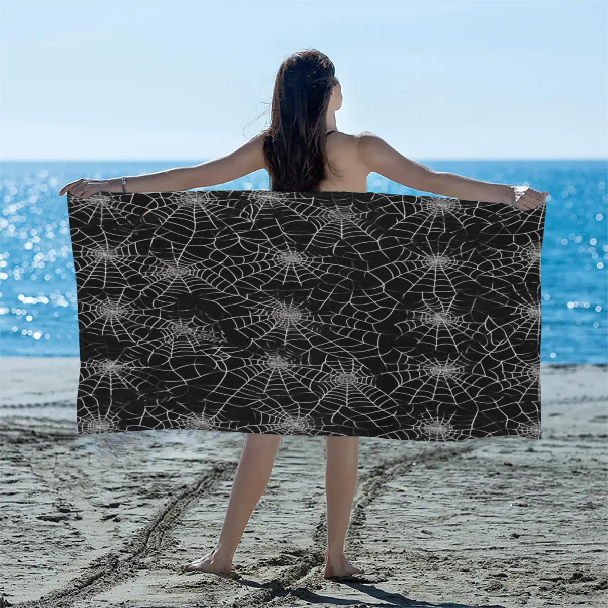 Amazon.com: Eativisa Black Spider Web Large Beach Towel 61X31