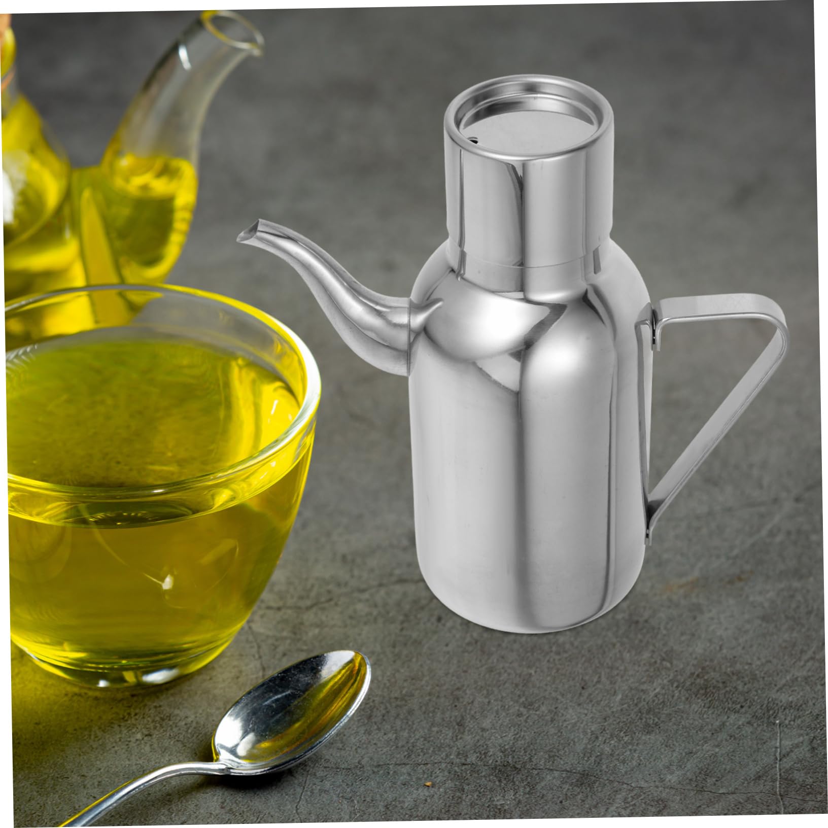 PRETYZOOM Distributore Di Olio in Acciaio Inossidabile 304 Da 800ml, Bottiglia Di Condimento Per Salsa Di Soia e Aceto, Contenitore Beccuccio Antigoccia Per Uso Domestico in Cucina