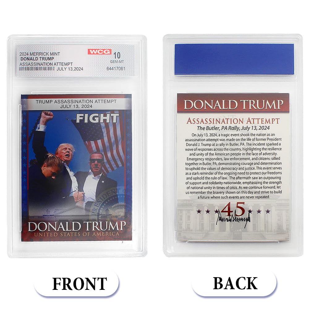 Donald Trump Assassination Attempt Photo Official Trading Card - GEM MINT 10 Graded (Merrick Mint 2024)