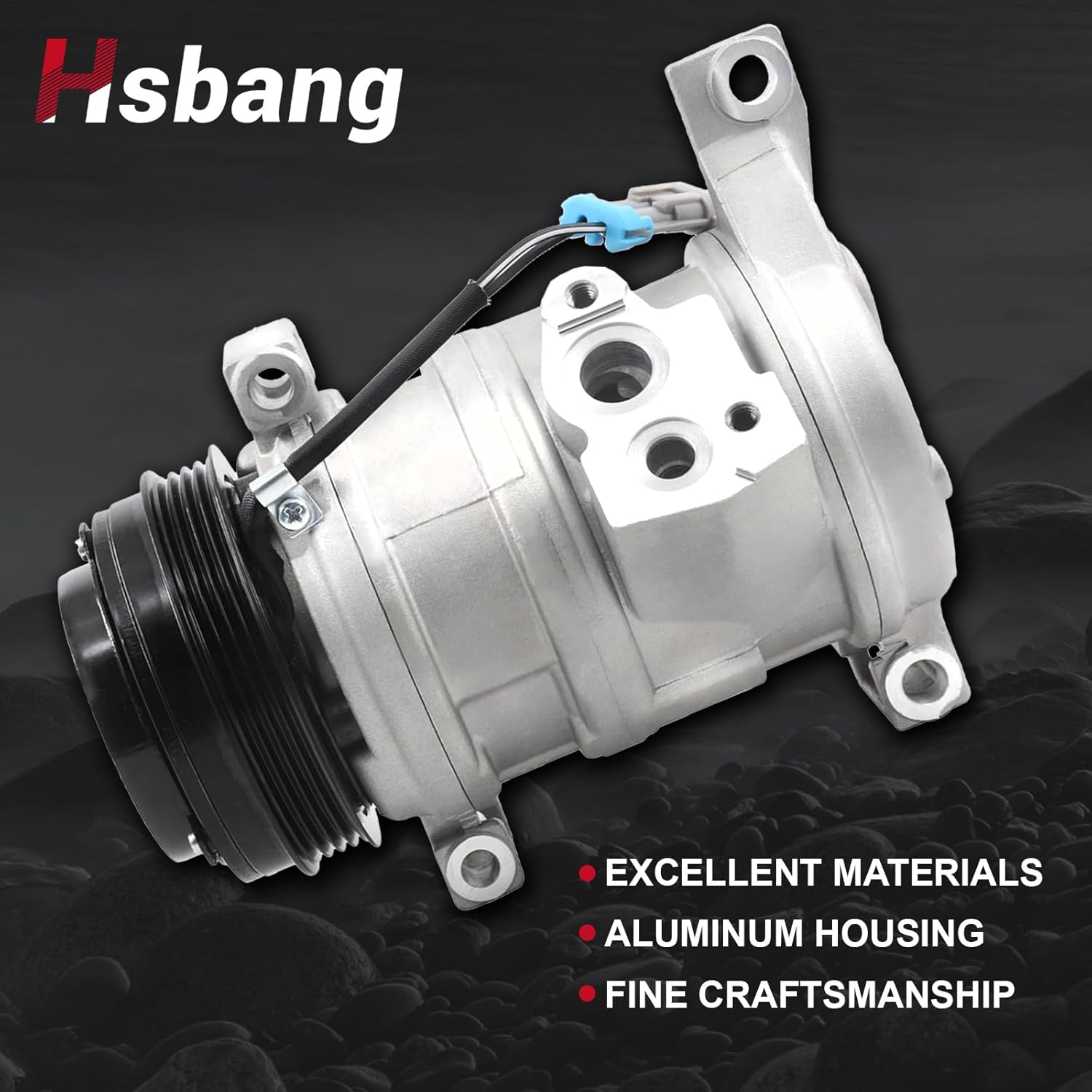 AC Compressor with Clutch Compatible with 2000-2014 Yukon, 2003-2013 Silverado 1500, 2007-2014 Escalade, 2000-2014 Tahoe Replace 15068854 10364873