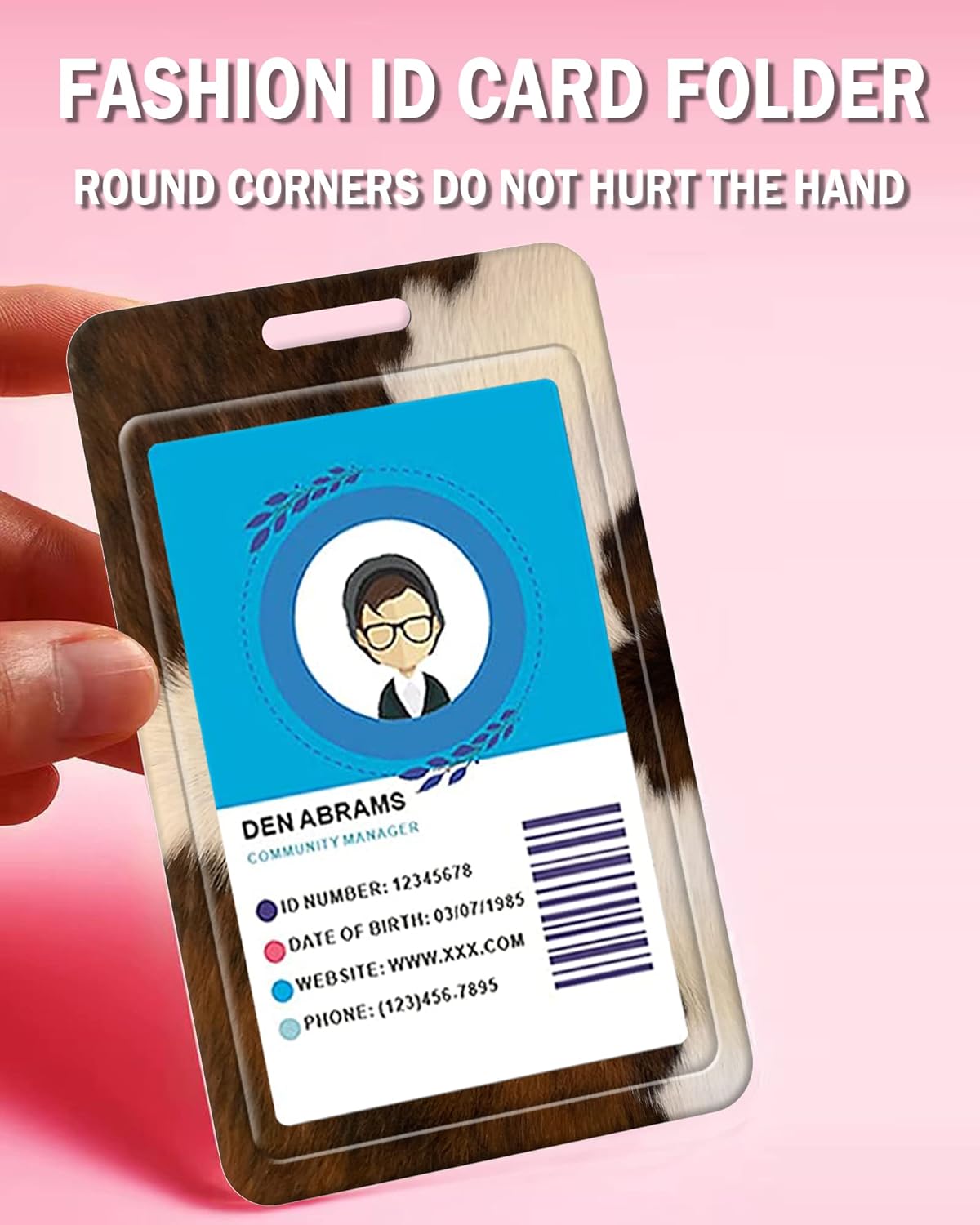 Badge Reels Retractable with Carabiner Reel Clip, ID Name Tag Work Badge Holder Belt Ferrule, Identity ID Badge Holder Cover Case for Office Work Nurse Teacher Student Gifts(Brown Cow Hide) - Image 6