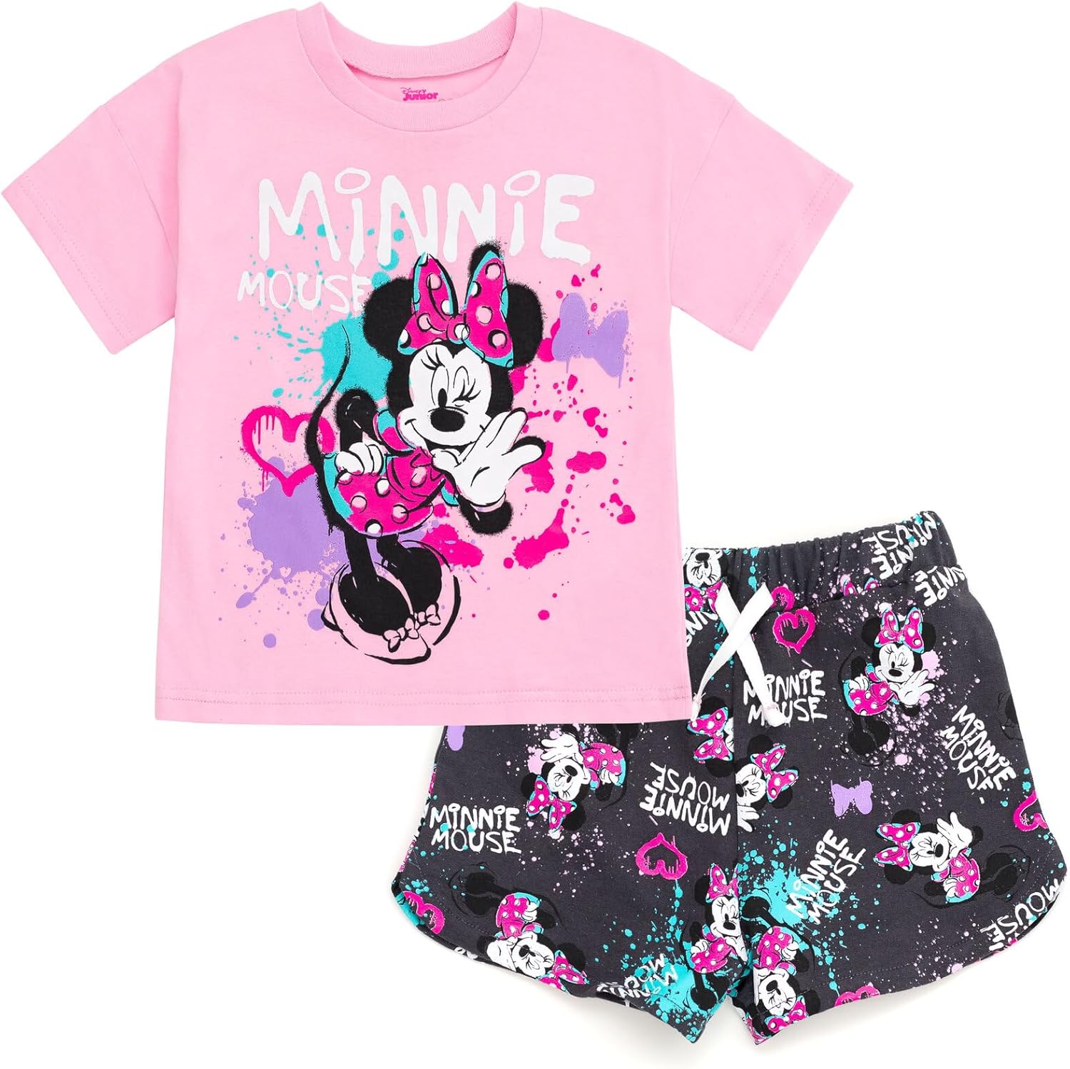 Disney T-Shirt and French Terry Shorts Outfit Set Infant to Big Kid Sizes (12 Months - 14-16)